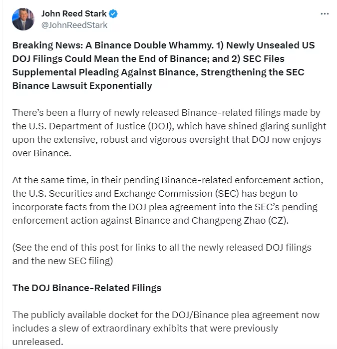 Binance DOJ Filings - Desvelados los desafíos regulatorios
