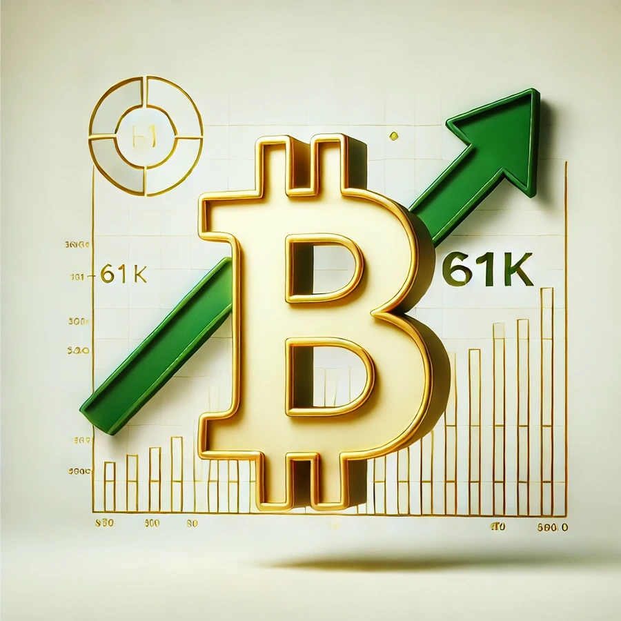 Bitcoin sube a $61K y bate a todo el cripto mercado