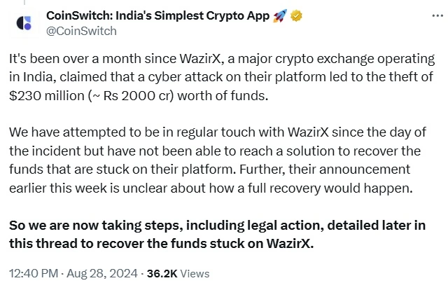 La bolsa de criptomonedas india WazirX perdió $235 millones La-bolsa-de-criptomonedas-india-WazirX-perdió-$235-millones