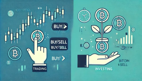 Comparación entre el trading y la inversión en criptomonedas